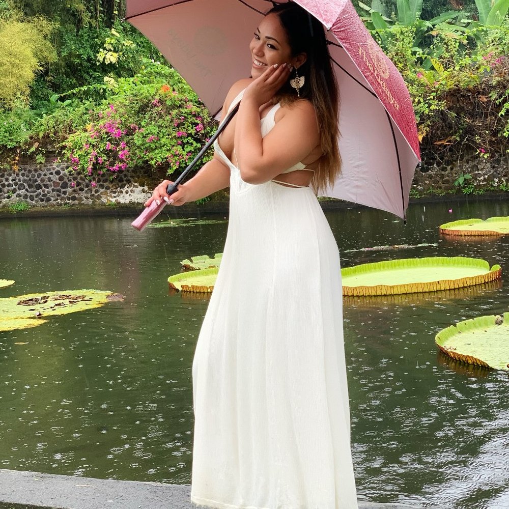 Ivory Hand Embroidered Halter Dress